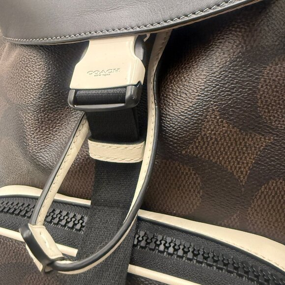 coach Racer Backpack In Blocked Signature Canvas cy775 - Picture 6 of 7